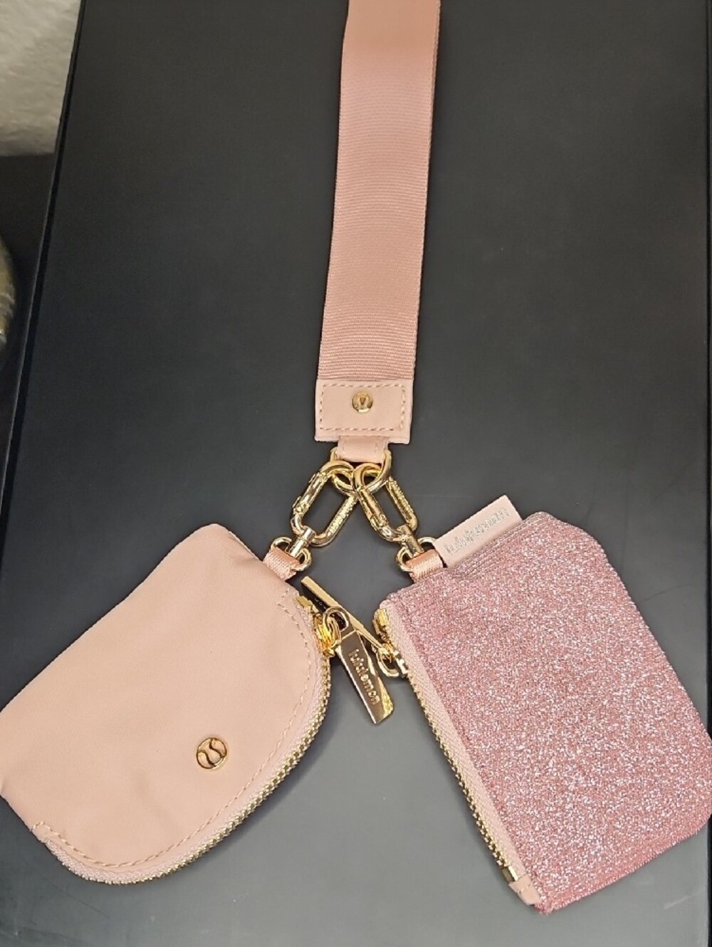 Lululemon Pink Dual-Pouch Glitter Wristlet NWOT - Picture 10 of 13